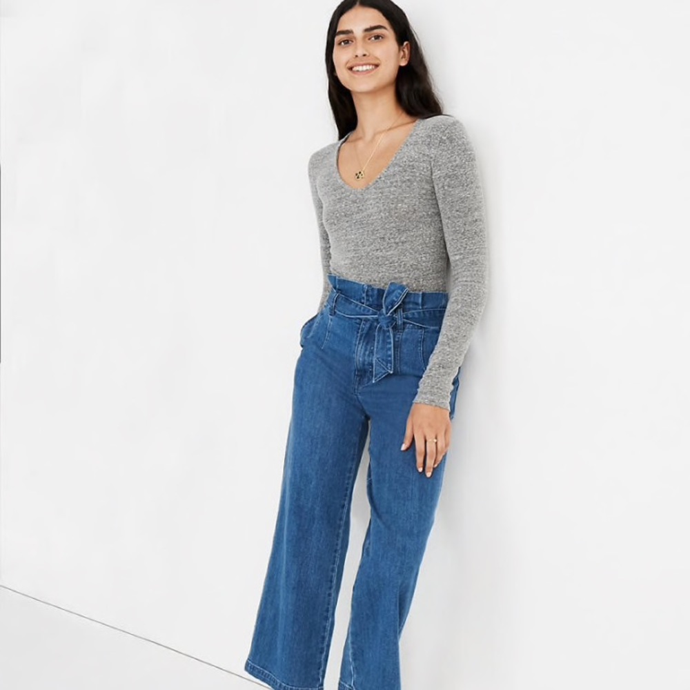Madewell Paperbag jeans in Flanagan wash